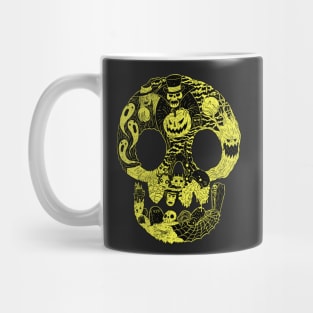 Spooky Skull Green Mug